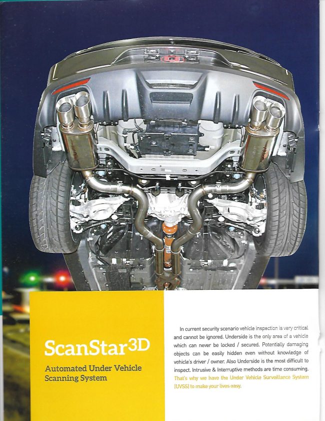 Automated Vehicle Scanning System, Automated under-vehicle scanning system